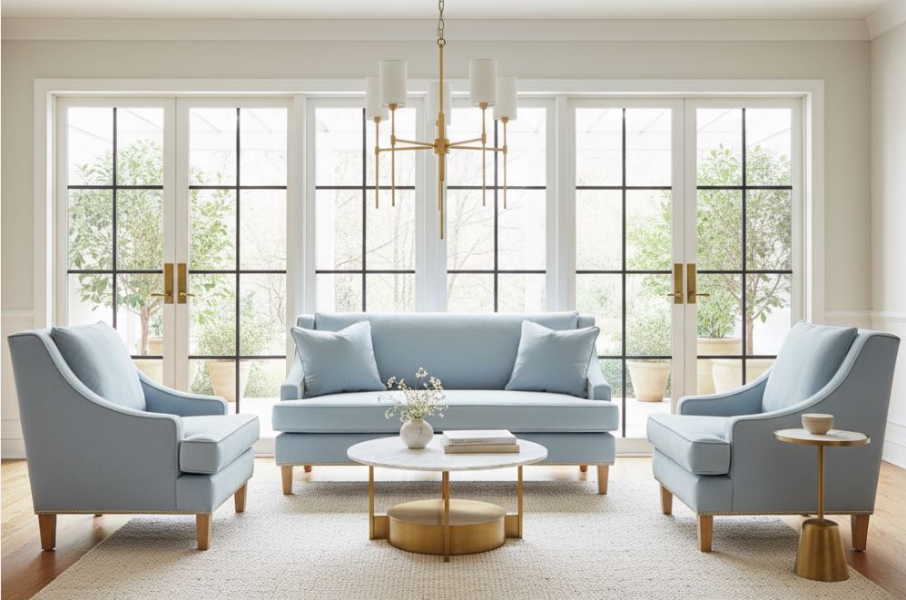 sofa w stylu Hampton cornflower